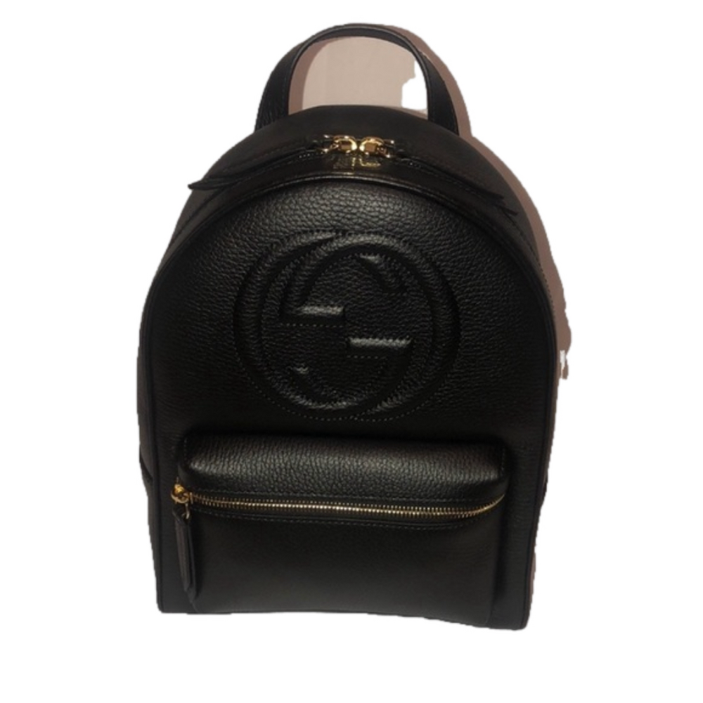 NWOT GUCCI SOHO INTERLOCKING LEATHER BLACK RUCK SACK BACKPACK